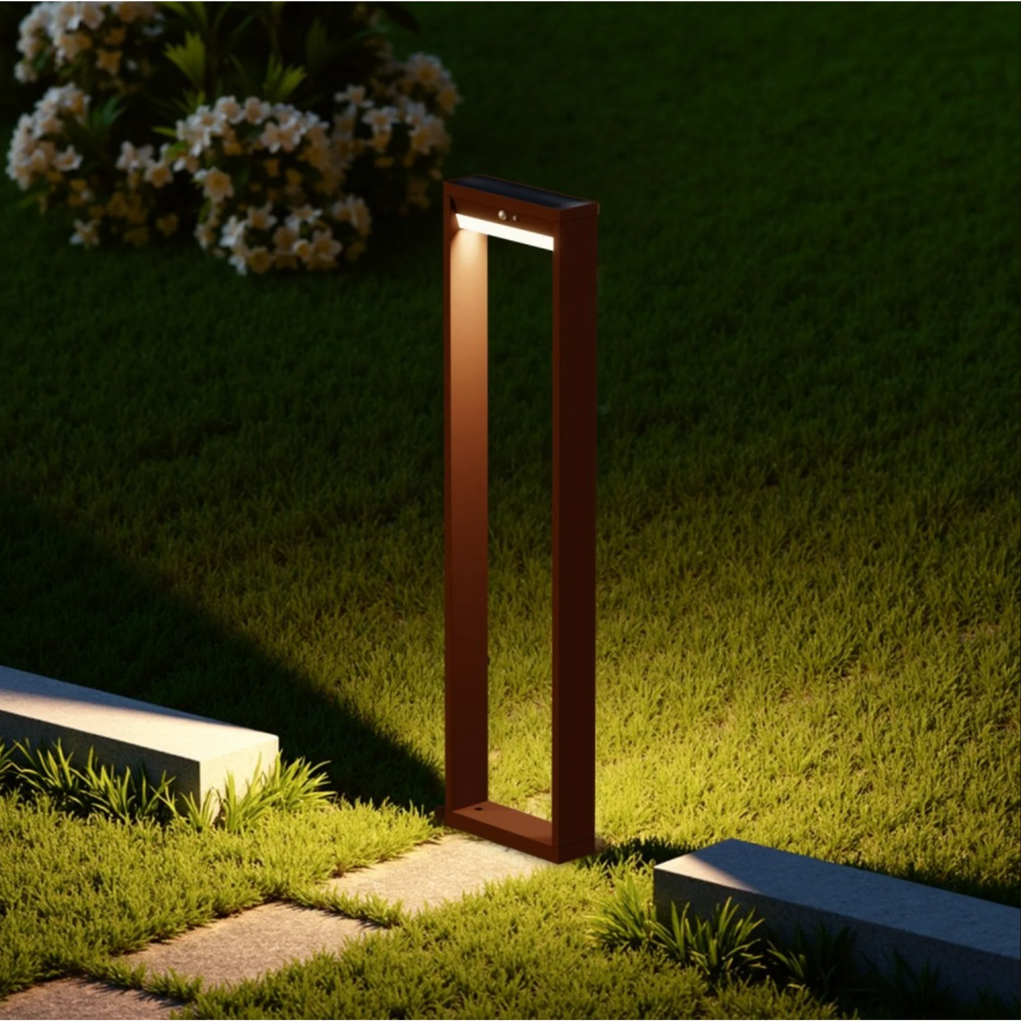 Lampioncino da Giardino Solare 600 Lumen "LMS-091" Corten - Image 2