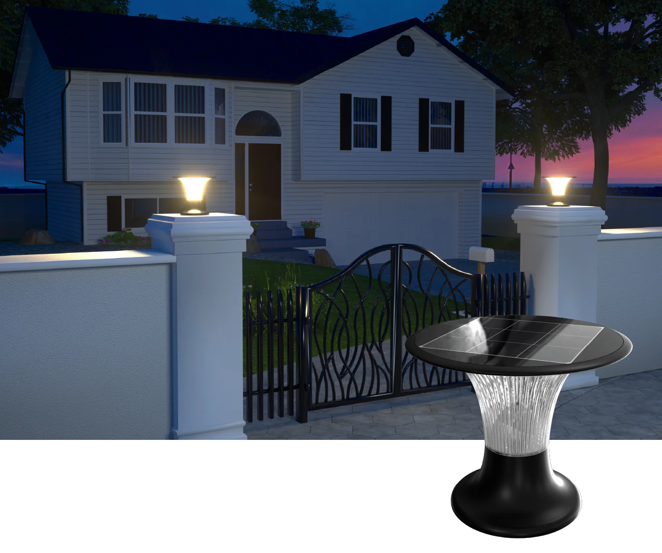 Lampioncino Colonna Solare da esterno 2200 Lumen     "LMS-089" - Image 4