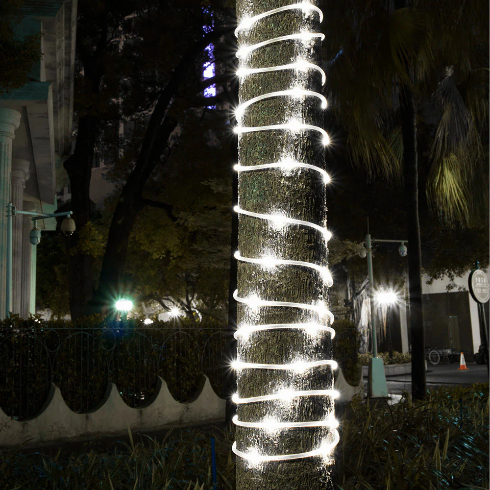 Tubo Luminoso 100 Led luci di Natale ad Energia Solare Bianco Freddo - Image 4