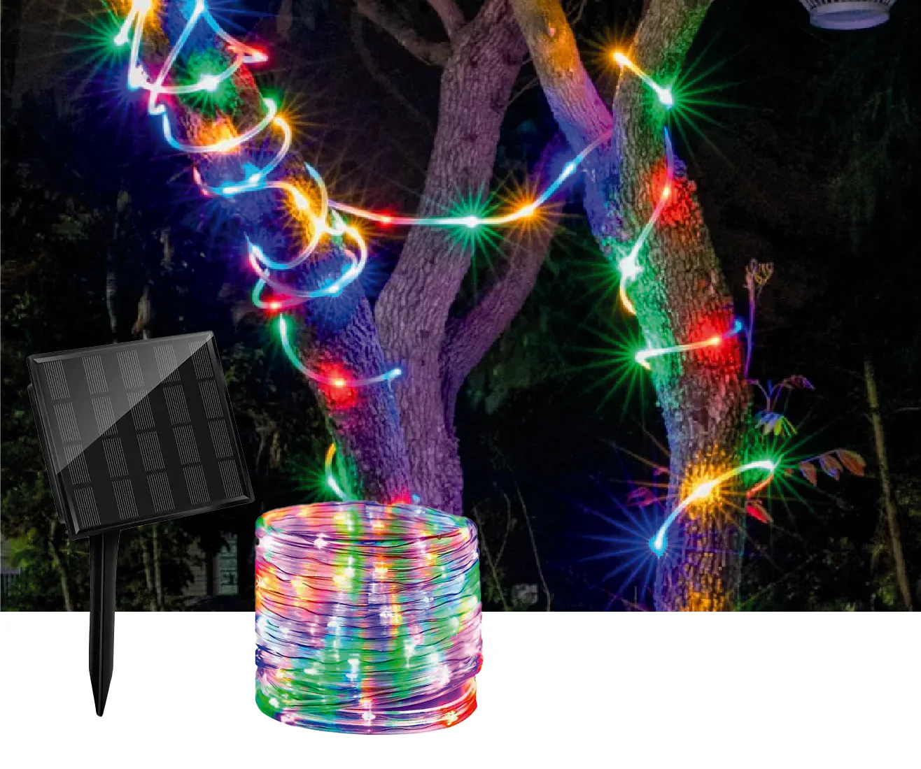 Tubo Luminoso 200 Led Multicolor luci decorative natalizie Solari - Image 2